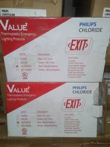 2 Philips Chloride Emergency lights. EXIT. NIB.