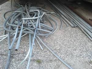 Steel & poly conduit.