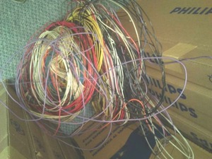 Misc. used electrical, boxes, bases, exterior lights wire & more.