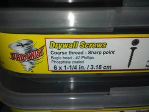 lot 453 image: Pro Twist Drywall Screws, 6 x 1 , 1 lbs. (8) $48 retail