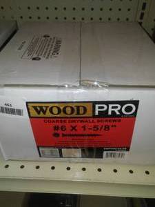 lot 461 image: Wood Pro Course Drywall Screws, #6 x 1 58 in. 5,000 quantity
