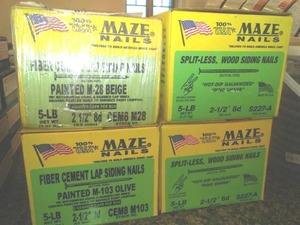 lot 481 image: MAZE Fiber Cement Lap and Wood Siding Nails (4) 5 lb. ea., 2  in. 8D.
