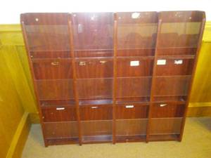 lot 504 image: Divided Wall Display Unit. Document or file holder.