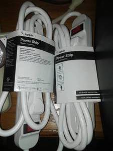 lot 505 image: New 6 ft Power Strips (2), extension cords  VHS TV all-in-one