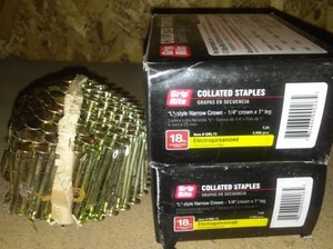 lot 566 image: Grip Rite Collated 18 ga. Staples - 10,000 and Nails.