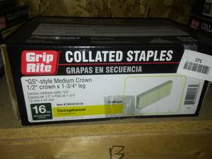 lot 571 image: Grip Rite Crown Collated Staples, 10,000 quantity