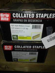 lot 573 image: Grip Rite Crown Collated Staples, (2) 20,000 quantity