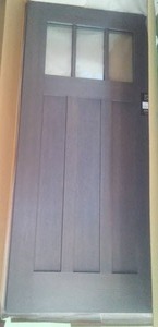 lot 140 image: Bayer 36 in. Pre-finished Exterior Standard Door.  We just opened the box