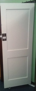lot 147 image: Bayer 30 in. 2 Panel white Prefinished Interior Standard Door