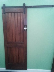 lot 151 image: 30 in. Barn Door Panel and Rail