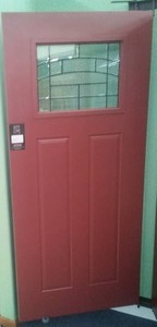 lot 163 image: Bayer 36 in. Metal and Glass 2 Panel Prefinished Exterior Standard Door