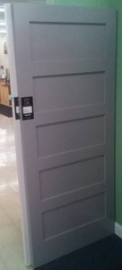 lot 166 image: Bayer 36 in. Prefinished 5 Panel Interior Standard Door.