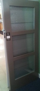 lot 167 image: Bayer 36 in. Prefinished Exterior Metal (over wood) and Glass Standard Door