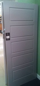 lot 168 image: Bayer 36 in. Prefinished 5 Panel Interior Standard Door.