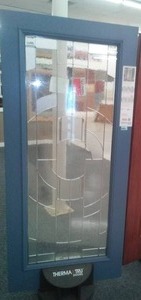 lot 199 image: ThermaTru Door with Zaha Glass.  36in. Exterior