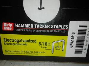 lot 222 image: Grip Rite Hammer Tacker Staples, Collated Fasteners.