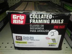 lot 440 image: Grip Rite Collated Framing Nails. 3 in. 21 degree (1) 4,000