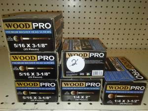 lot 444 image: Wood Pro Washer Head Screws, Variety Size (6)
