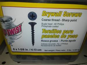 lot 451 image: Pro Twist Drywall Screws, 6 x 1 58, 5 lbs. (4)