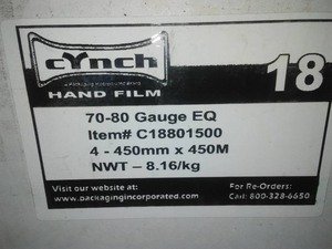 lot 633 image: Cynch Hand Film 70-80 Gauge.