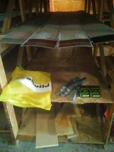lot 701 image: Metal Sheeting, Nails, Joist hangers, stair risers
