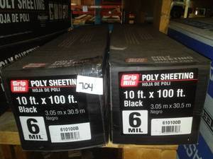 lot 704 image: Grip Rite Poly Sheeting $80 retail