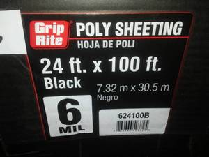 lot 706 image: Grip Rite Poly Sheeting $100 retail.
