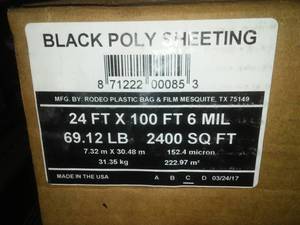 lot 707 image: Rodeo and Husky Poly Sheeting, $300 retail