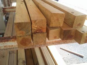lot 745 image: 10 Ft. 4 x4 Green Treated Lumber (11) $275 retail