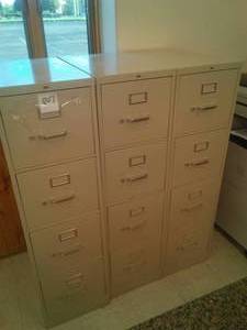 lot 807 image: 4 Drawer File Cabinets (3)