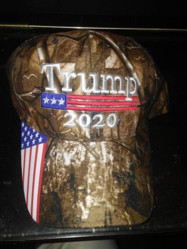lot 344 image: Trump camo hat, cap -2020, Velcro adjustment.