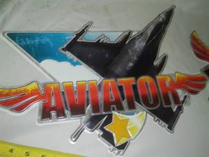 lot 335 image: 2 Aviator Jet plane metal signs