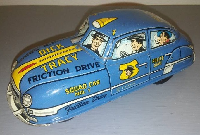 Vintage Marx Dick Tracy Friction Drive Riot Car, circa 1930-40's