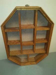 Oak wall Curio w class cover.