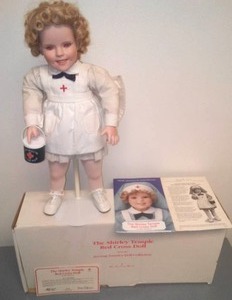 Danbury Mint Shirley Temple Red Case Doll, with box, COA,