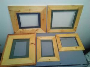 5 Pine pre - matted Glass frames