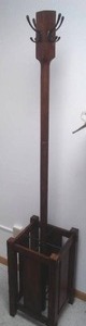 Coat tree umbrella stand, all wood.