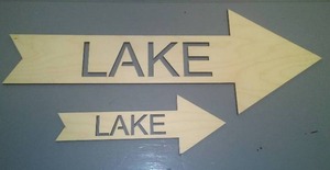 Lake signs - 2 Wood hand designed