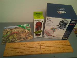 Games - cribbage, Bingo Cage, Sweets Kendamas Puzzle.