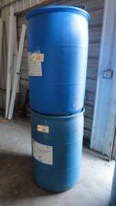 2 - 55 gallon Blue Barrels