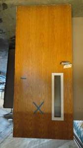 Wood Door with window & Handle