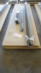 Metal rack with 5- particleboard shelves