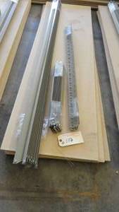 Metal rack with 5- particleboard shelves