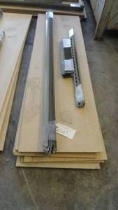Metal rack with 6- particleboard shelves