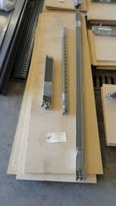Metal rack with 5- particleboard shelves