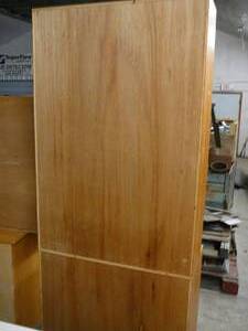 Wooden bookshelf with bottom cabinet