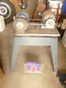 Grinder on stand. 12 hp Craftsman motor. 2 head arbor. Tested & works. As shown.