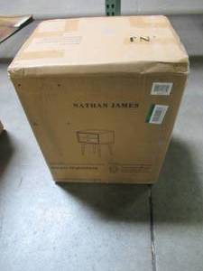 lot 701 image: Nathan James Harper White Nightstand with 2-Drawer Wooden Side Table or End Table 32701