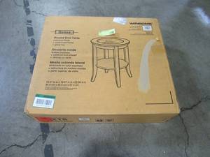 lot 112 image: Winsome Wood Genoa Espresso Glass Top End Table 92218