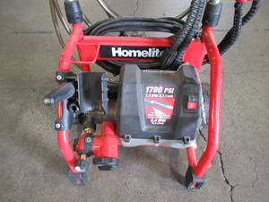 lot 12 image: Homelite 1700PSI 1.4GPM 5,3 1MIN Electric Pressure Washer HL80220